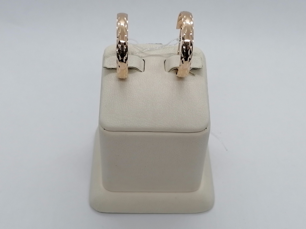 08-0316 СЕРЬГИ КОНГО Рифленые (Au 585)