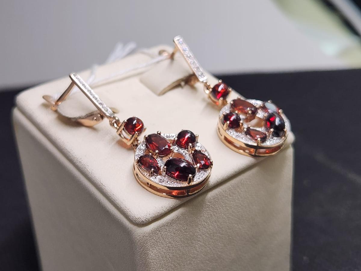 СКМИ585 СЕРЬГИ С КАМНЯМИ (Au 585)