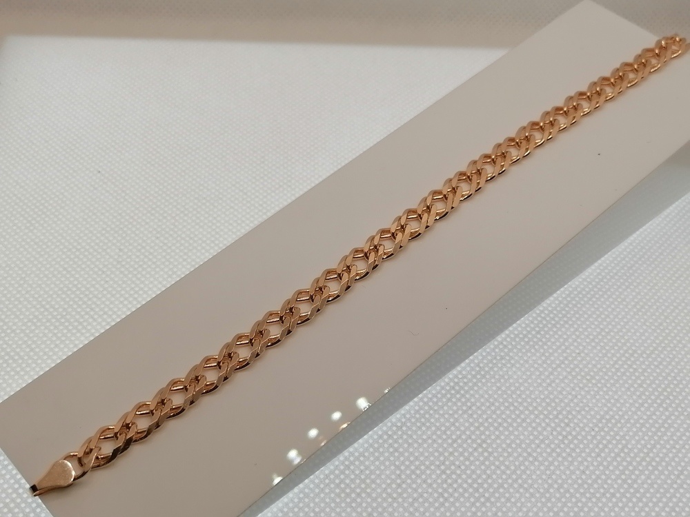 7120154-21 БРАСЛЕТ ПОЛНОВЕСНЫЙ Ромб двойной (Au 585)