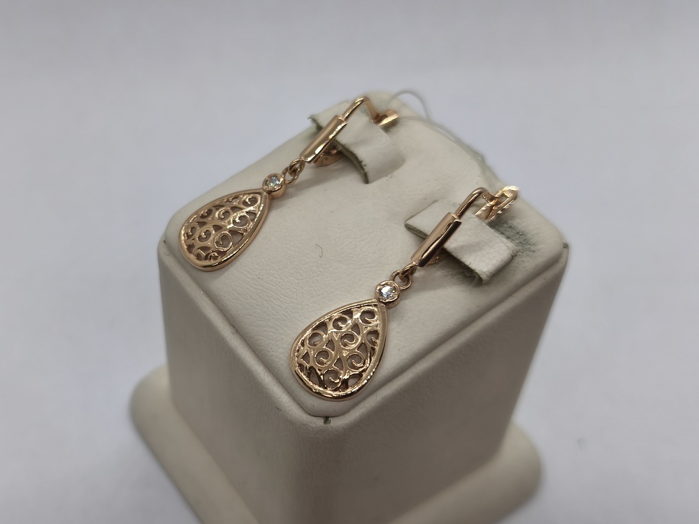 СЕРЬГИ С КАМНЕМ (Au 585)