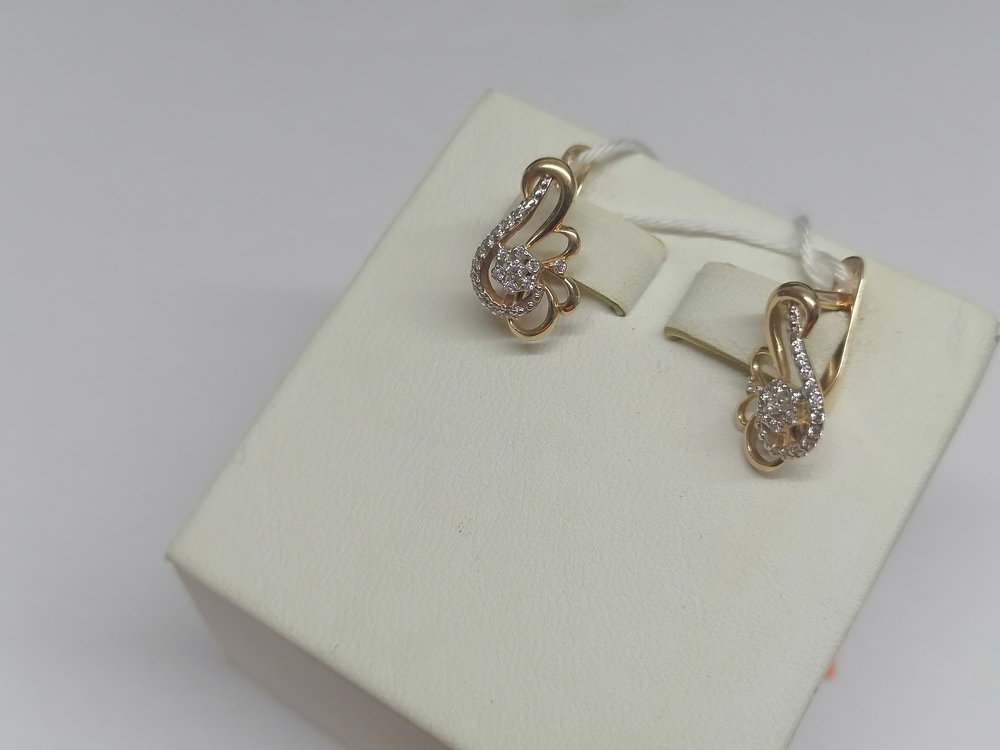 СКМИ585 СЕРЬГИ С КАМНЯМИ (Au 585)