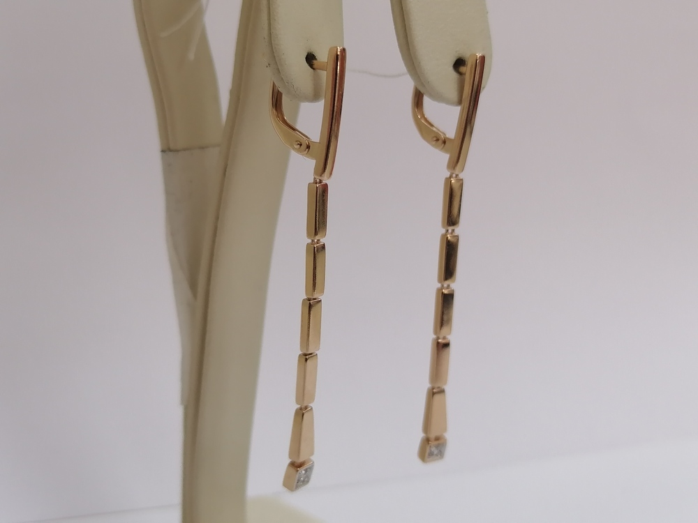 СКМ585 СЕРЬГИ С КАМНЕМ (Au 585)