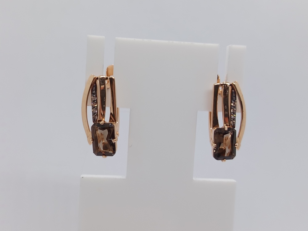 СЕРЬГИ РАУХ ТОПАЗ с камнями (Au 585)