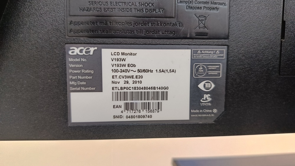 Монитор Acer V193WD