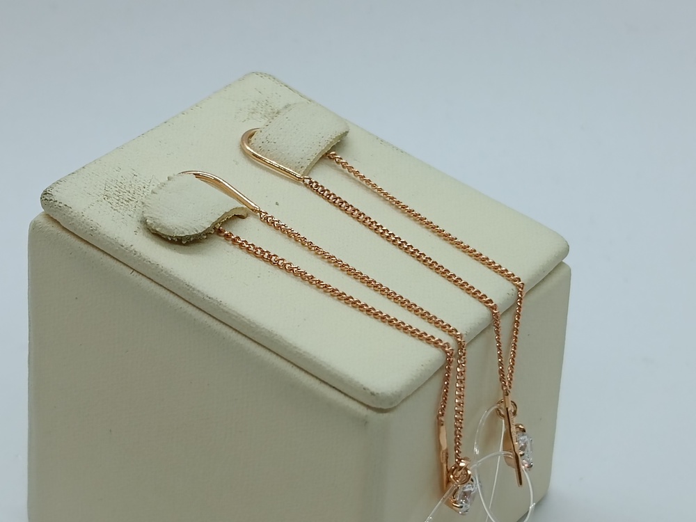 02-8323 СЕРЬГИ ПРОДЕВКИ с камнем (Au 585)