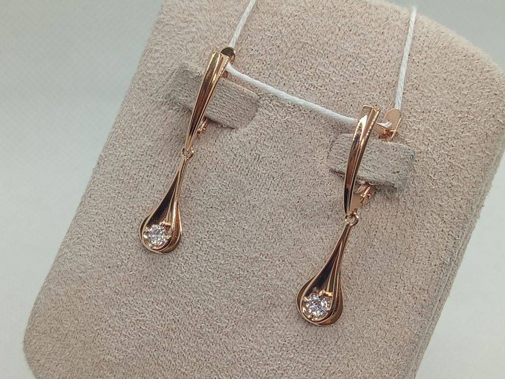 СЕРЬГИ С КАМНЕМ (Au 585)