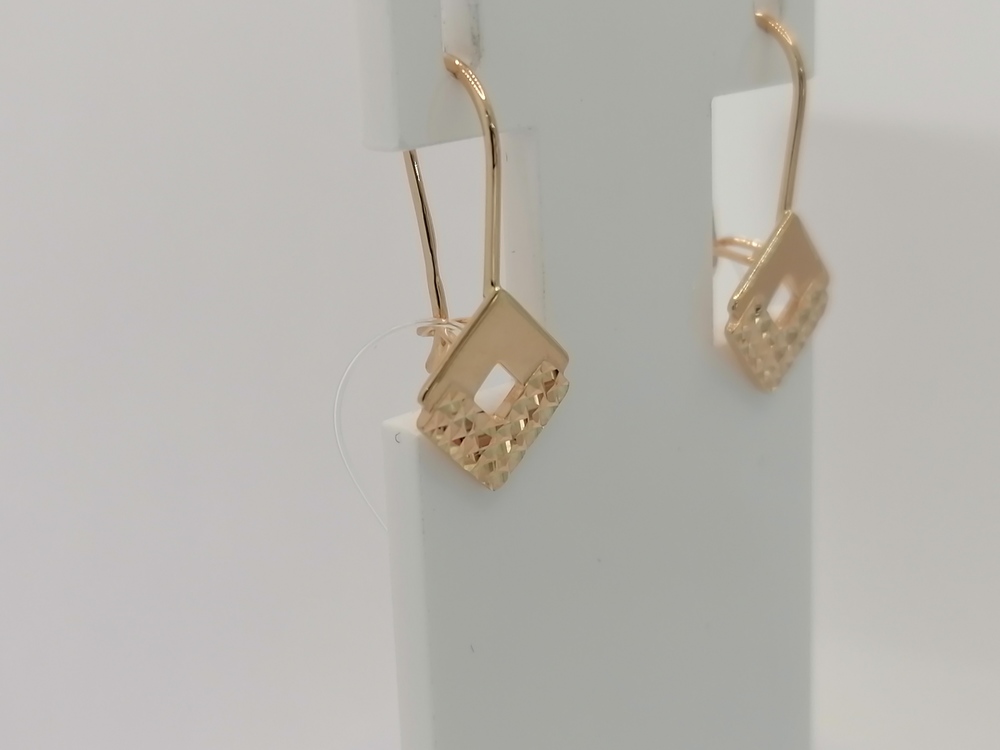 22006а СЕРЬГИ ПЕТЕЛЬКА без камня (Au 585)