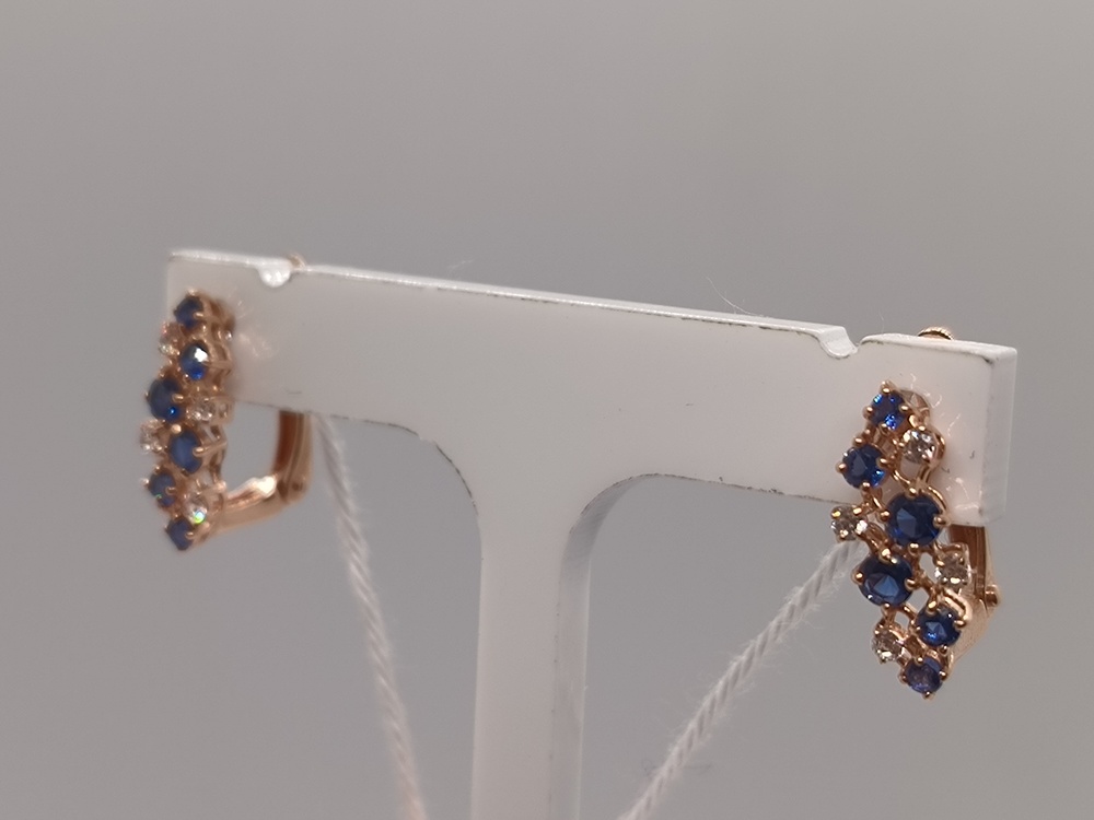 СКМИ585 СЕРЬГИ С КАМНЯМИ (Au 585)