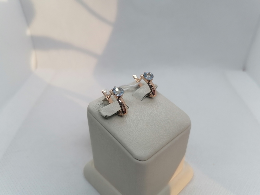 СКМ585 СЕРЬГИ С КАМНЕМ (Au 585)