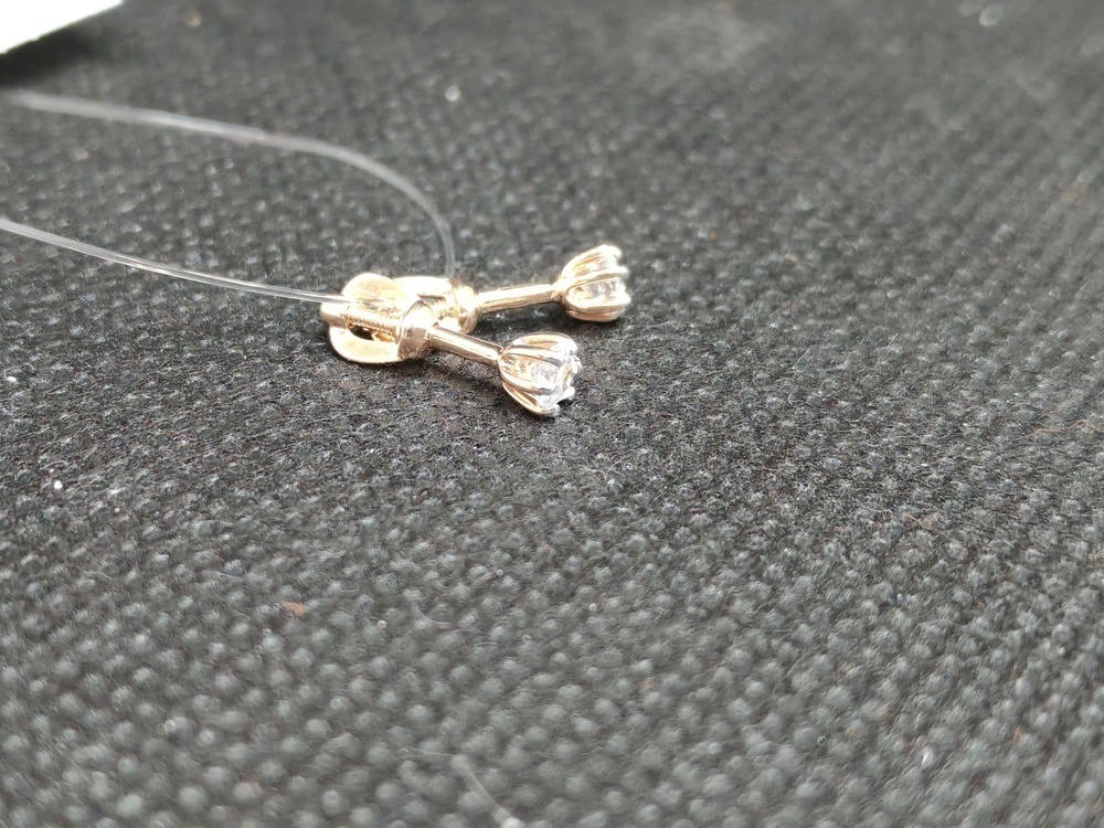 СЕРЬГИ ПУСЕТЫ с камнем (Au 585)