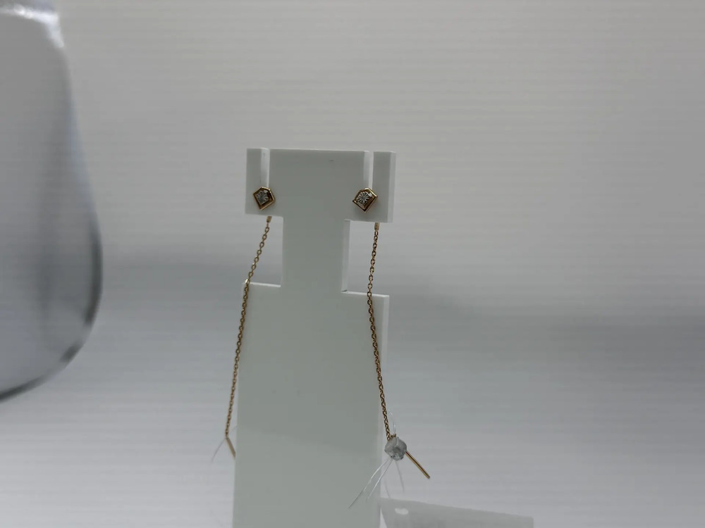 СЕРЬГИ ПРОДЕВКИ с камнем (Au 585)