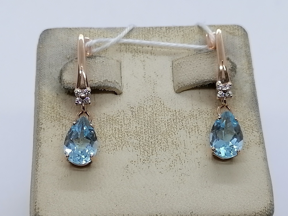 СКМИ375 СЕРЬГИ С КАМНЯМИ (Au 375)