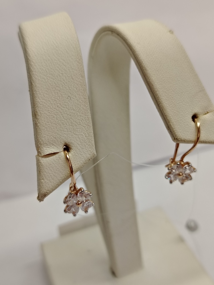 СЕРЬГИ ПЕТЕЛЬКА с камнями (Au 585)