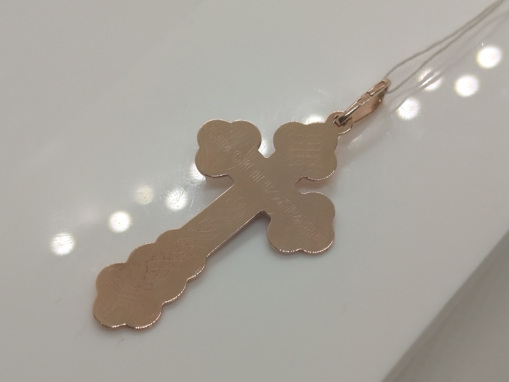 308-1-109 ПОДВЕСКА КРЕСТ без камня (Au 585)