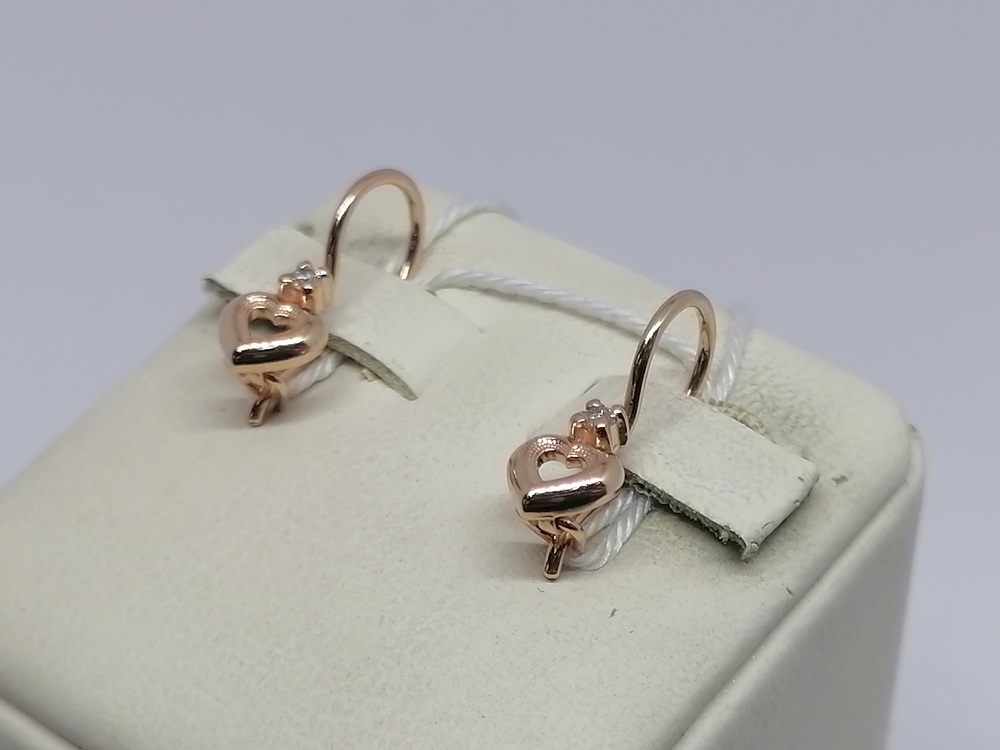 СКМ585 СЕРЬГИ С КАМНЕМ (Au 585)