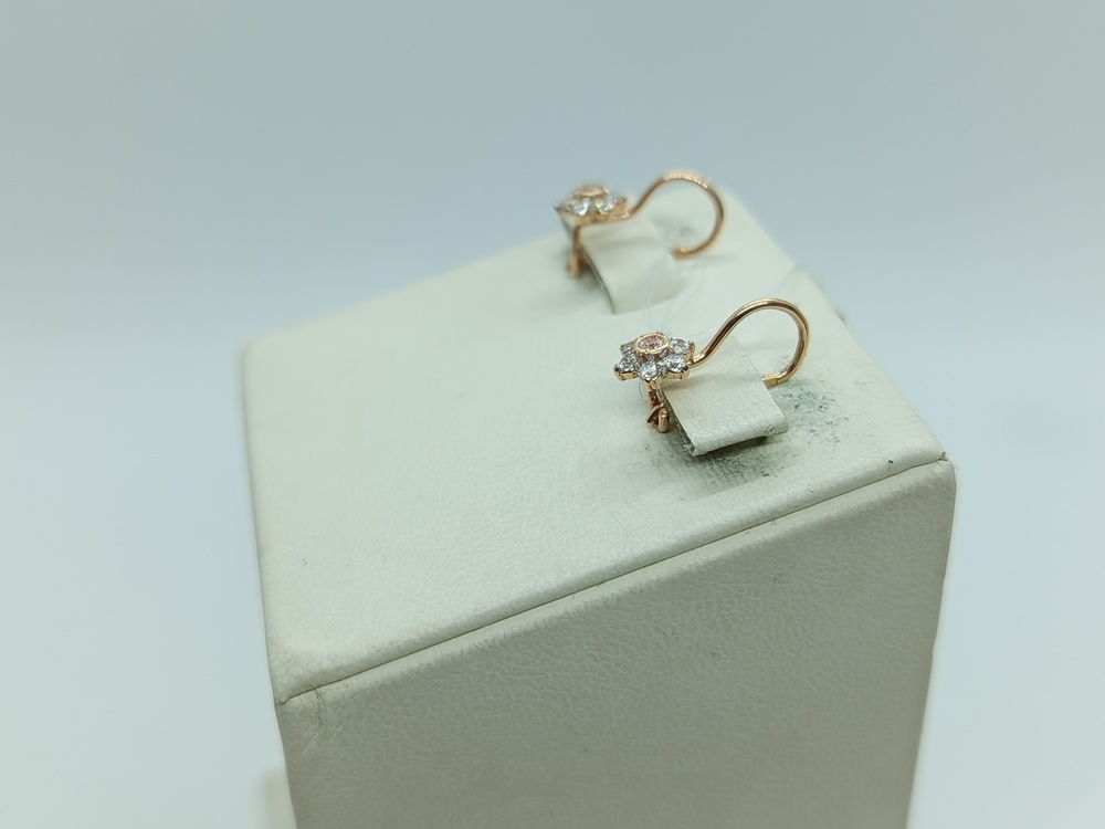 СЕРЬГИ ПЕТЕЛЬКА с камнями (Au 585)