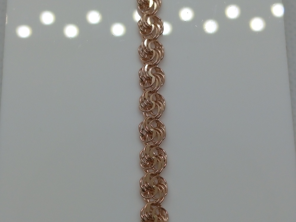 Роза Б040 БРАСЛЕТ ПУСТОТЕЛЫЙ Роза (Au 585)