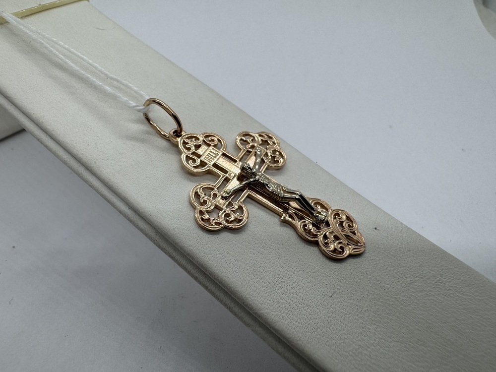 ПОДВЕСКА КРЕСТ БЕЗ КАМНЯ (Au 585)
