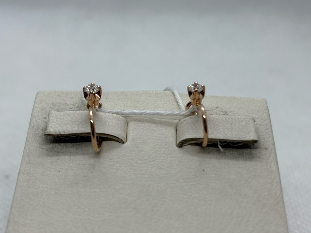 СКМ585 СЕРЬГИ С КАМНЕМ (Au 585)