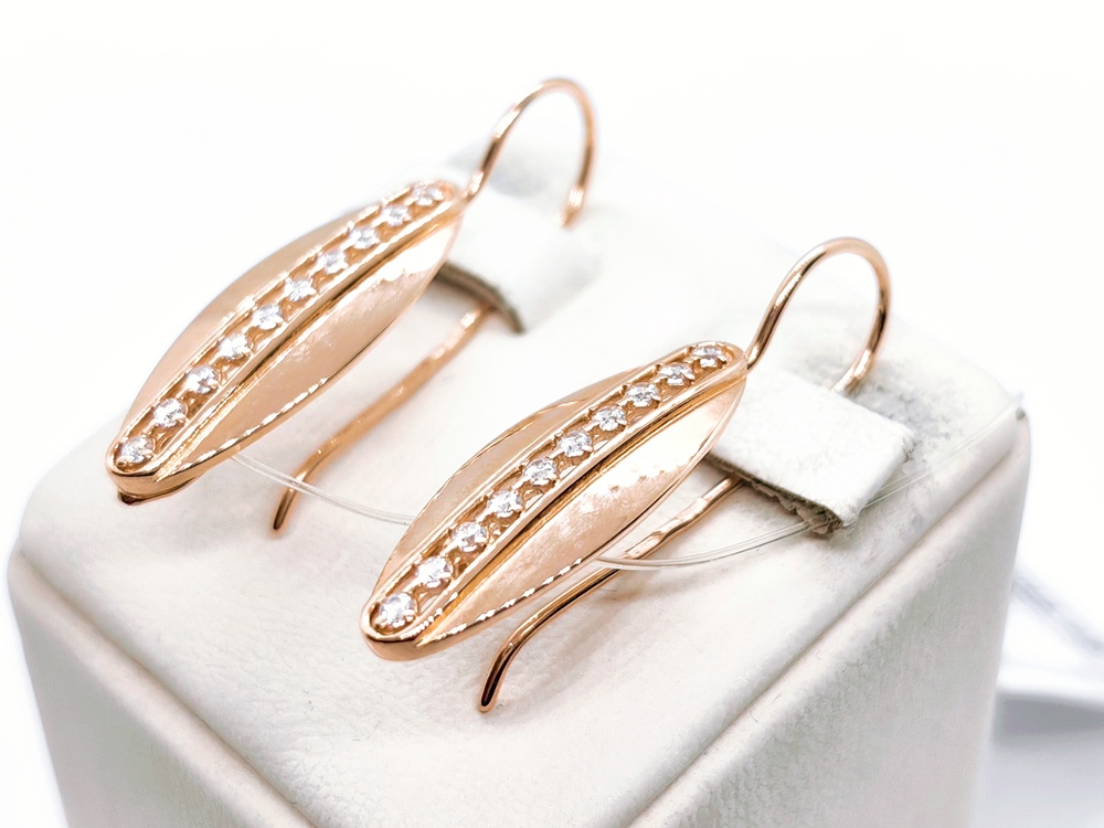 СЕРЬГИ ПЕТЕЛЬКА с камнями (Au 585)