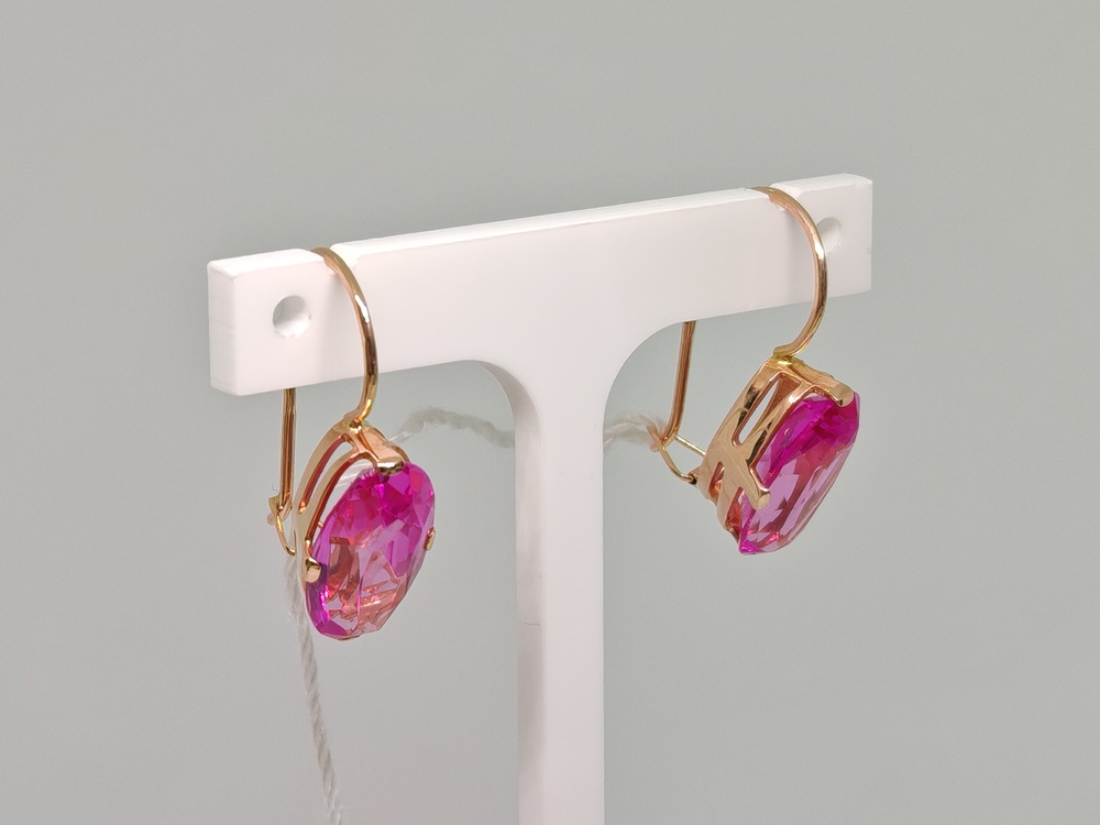 СКМ583 СЕРЬГИ С КАМНЕМ (Au 583)