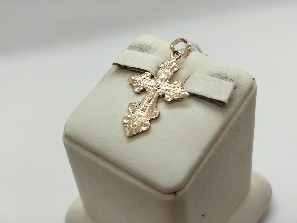 ПОДКБК585 ПОДВЕСКА КРЕСТ БЕЗ КАМНЯ (Au 585)