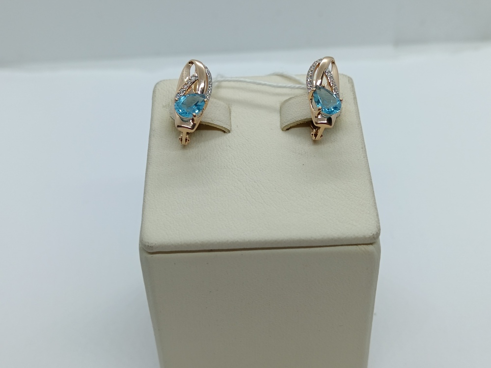 СКМИ585 СЕРЬГИ С КАМНЯМИ (Au 585)