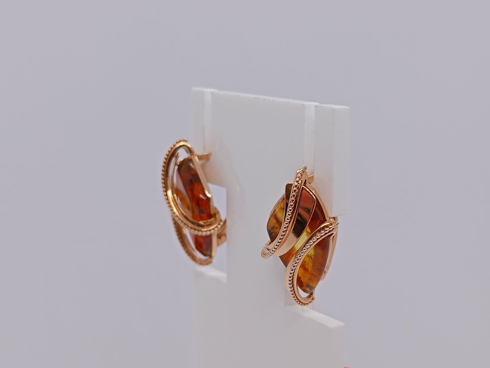 СКМ585 СЕРЬГИ С КАМНЕМ (Au 585)