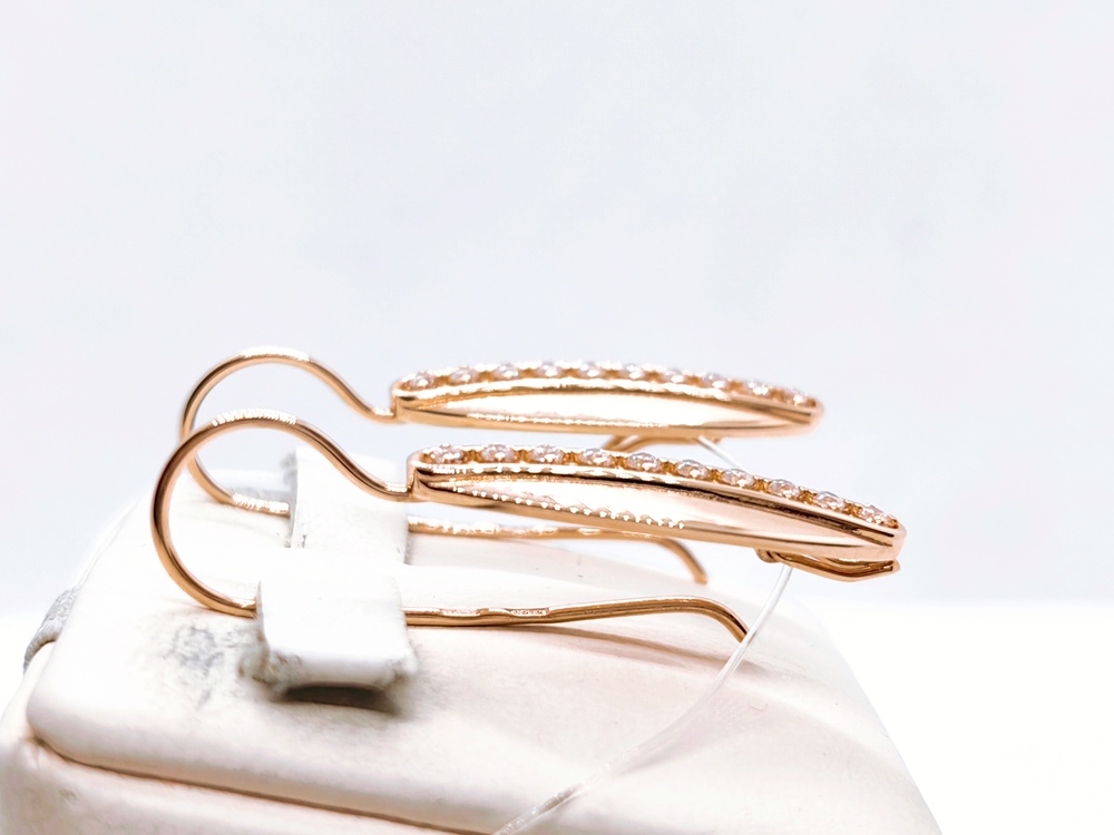 СЕРЬГИ ПЕТЕЛЬКА с камнями (Au 585)