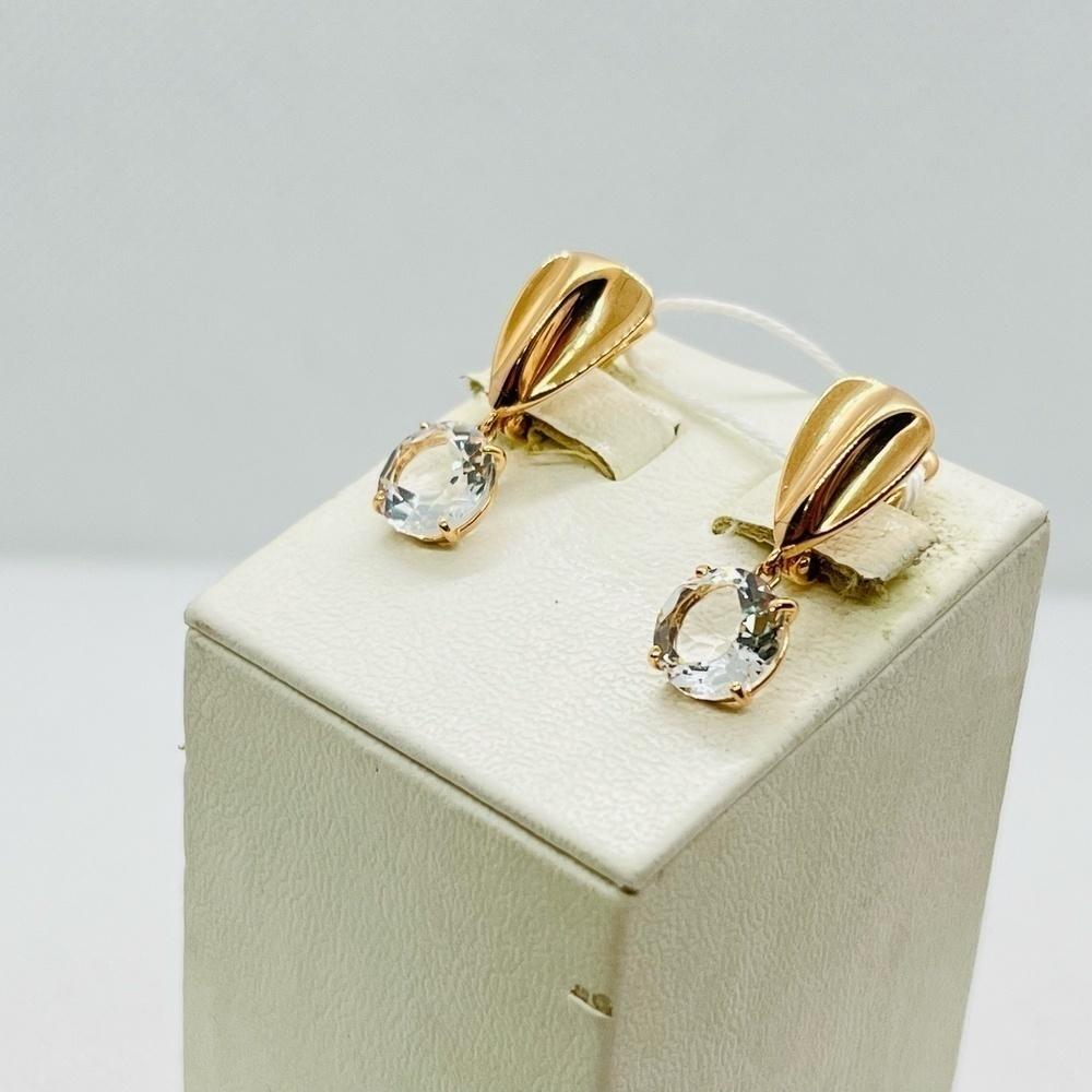 СКМ585 СЕРЬГИ С КАМНЕМ (Au 585)