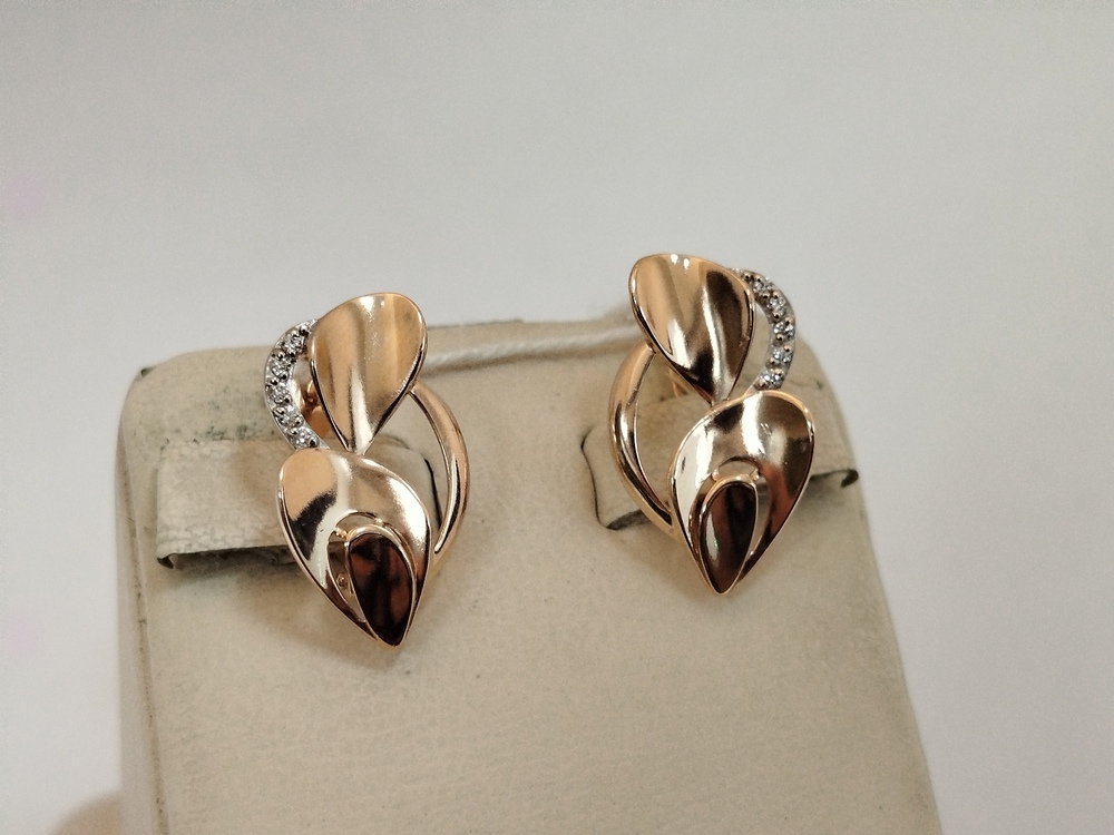 СКМИ585 СЕРЬГИ С КАМНЯМИ (Au 585)