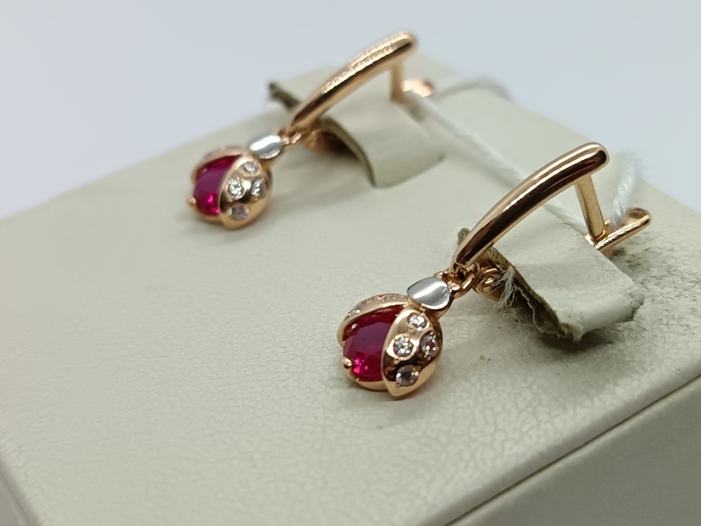 СКМИ585 СЕРЬГИ С КАМНЯМИ (Au 585)