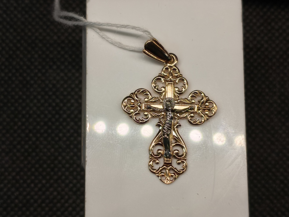 ПОДВЕСКА КРЕСТ БЕЗ КАМНЯ (Au 585)