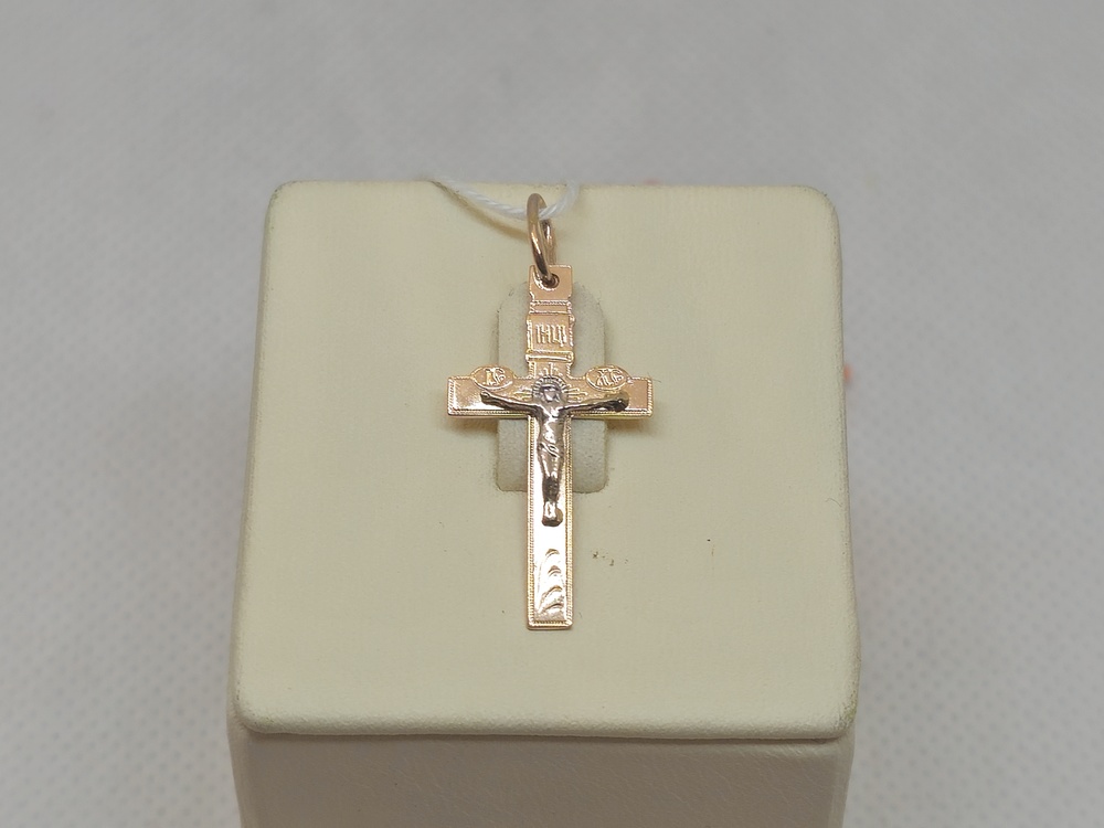 ПОДВЕСКА КРЕСТ БЕЗ КАМНЯ (Au 585)