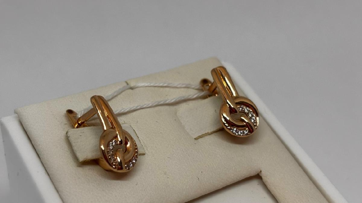 СКМИ585 СЕРЬГИ С КАМНЯМИ (Au 585)