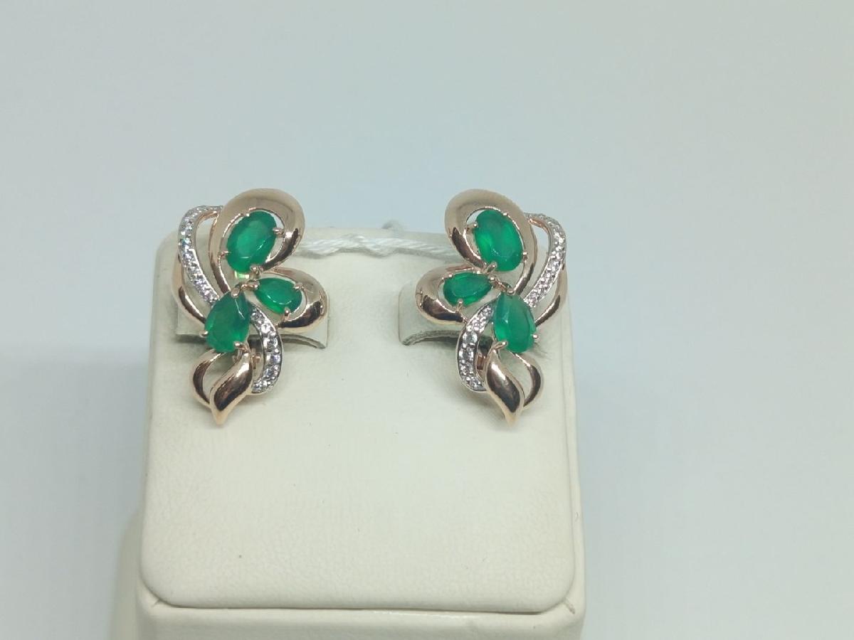 СКМИ585 СЕРЬГИ С КАМНЯМИ (Au 585)