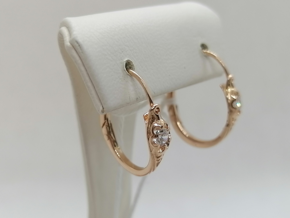 СЕРЬГИ С КАМНЕМ (Au 585)