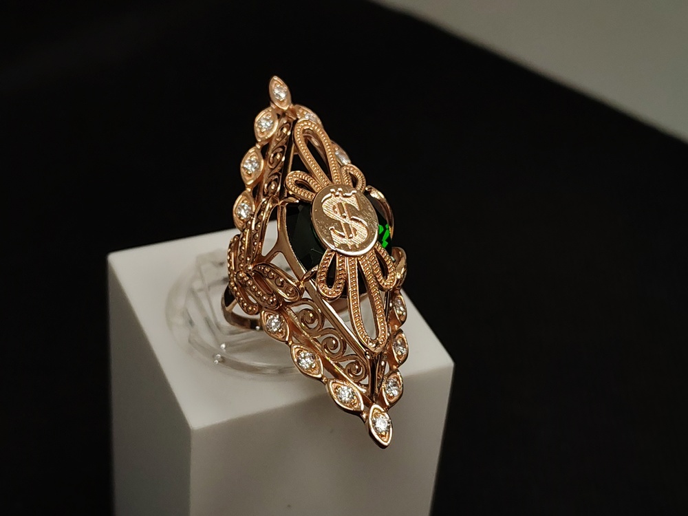 КОЛКМИ585 КОЛЬЦО С КАМНЯМИ (Au 585)