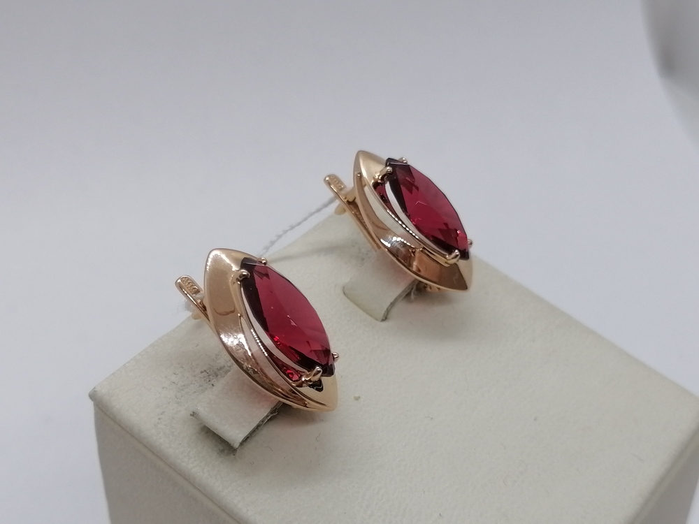 СЕРЬГИ С КАМНЕМ (Au 585)