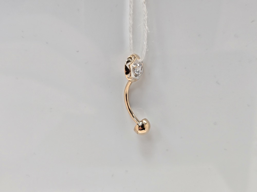 ПИРСИНГ В ПУПОК с камнем (Au 585)