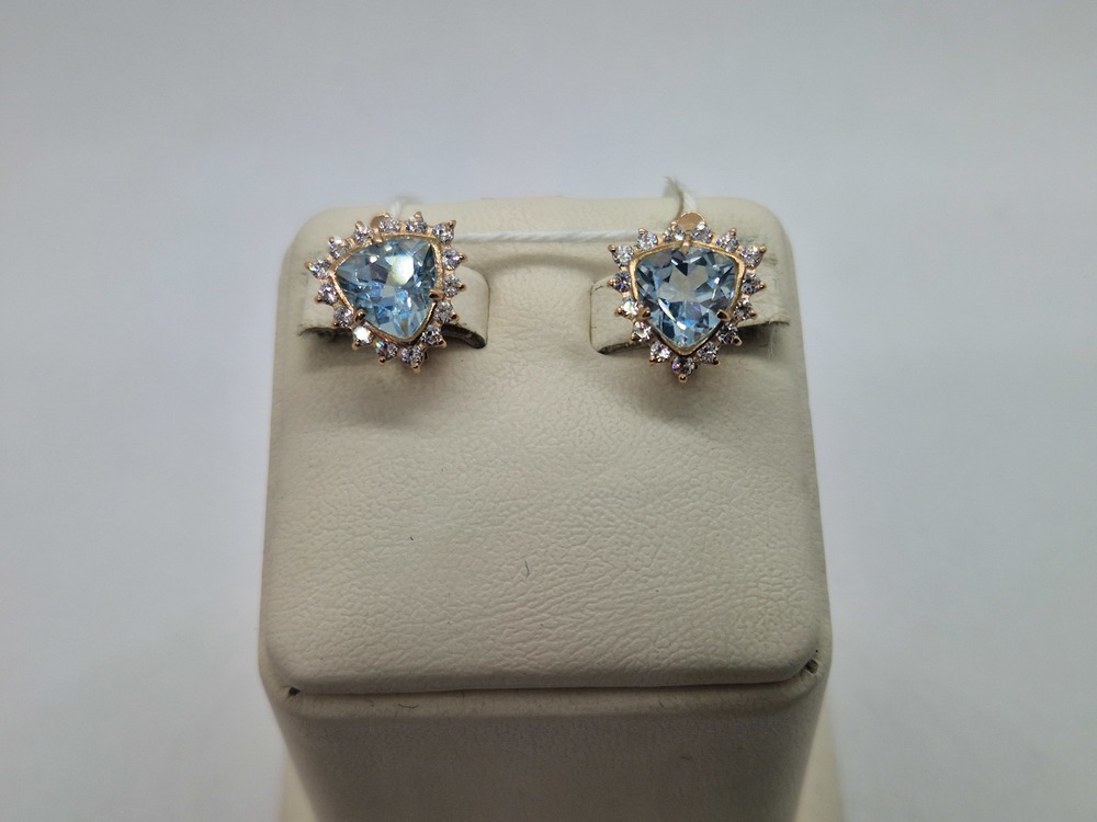 СКМИ585 СЕРЬГИ С КАМНЯМИ (Au 585)