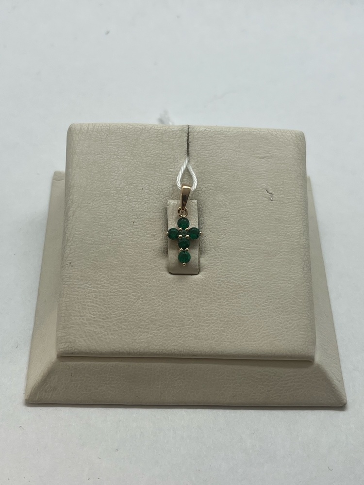 ПОДККИ585 ПОДВЕСКА КРЕСТ С КАМНЯМИ (Au 585)