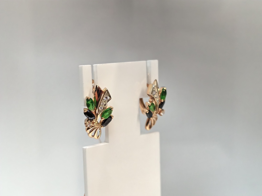 СКМИ585 СЕРЬГИ С КАМНЯМИ (Au 585)