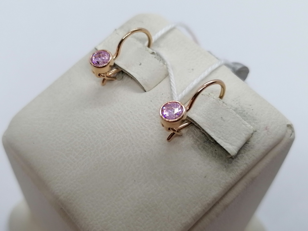 СЕРЬГИ С КАМНЕМ (Au 585)