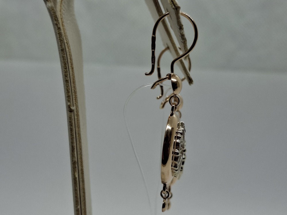 СЕРЬГИ ПЕТЕЛЬКА с камнями (Au 585)