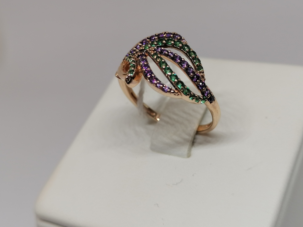 КОЛКМИ585 КОЛЬЦО С КАМНЯМИ (Au 585)