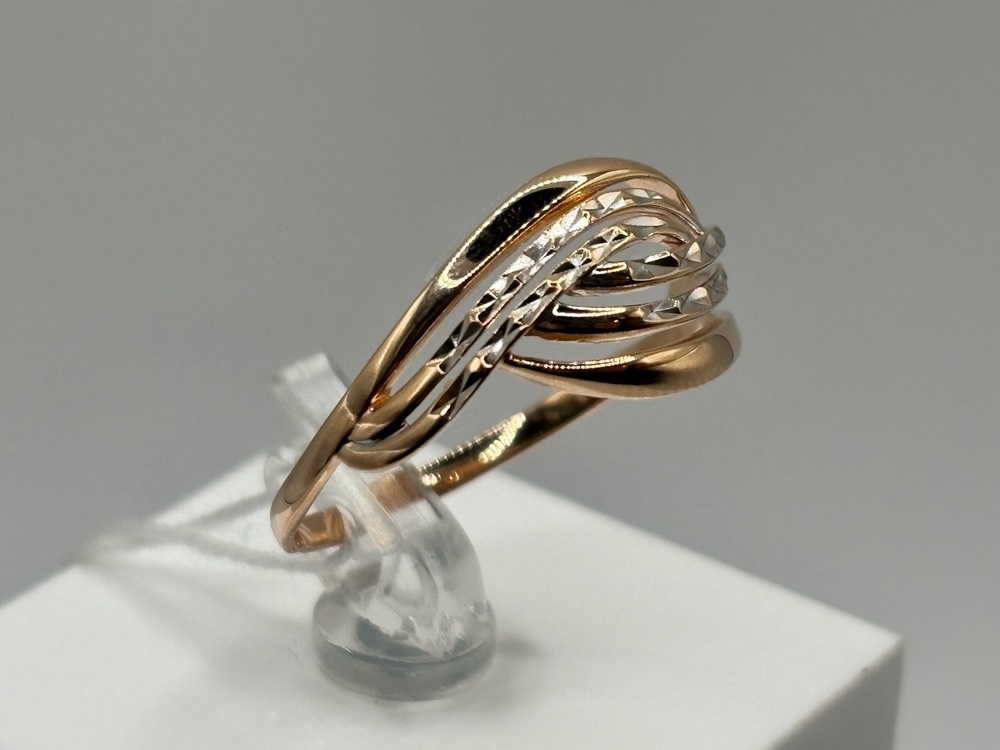 КОЛАЛМ585 КОЛЬЦО С АЛМАЗНОЙ ГРАНЬЮ (Au 585)