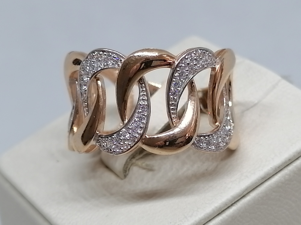 КОЛЬЦО С КАМНЯМИ (Au 585)