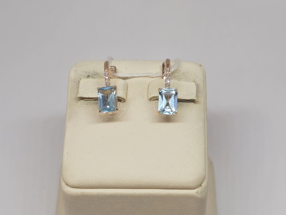 СКМИ585 СЕРЬГИ С КАМНЯМИ (Au 585)