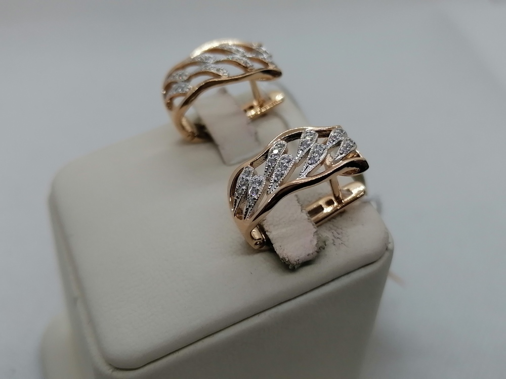 СКМИ585 СЕРЬГИ С КАМНЯМИ (Au 585)